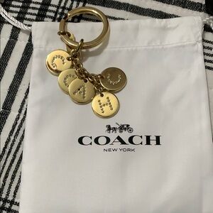 Coach Gold Keychain with Initial Charms